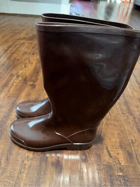 Brown Women's Waterproof Rain Boots